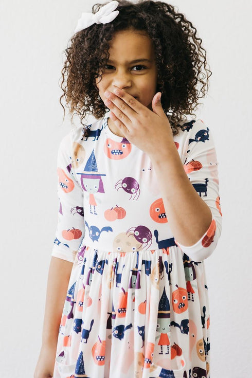 boo-crew-3-4-sleeve-pocket-twirl-dress Mila &  Rose - Sophia's Style--4T--5